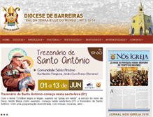 Tablet Screenshot of diocesedebarreiras.org.br